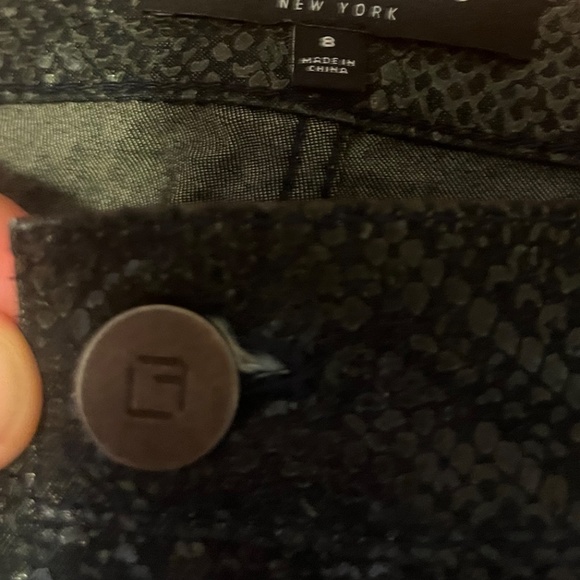 Lafayette 148 New York black shiny foil snakeskin mid-rise straight leg jeans - Picture 6 of 13